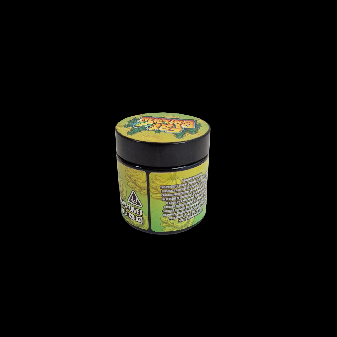 Designtes Glas 60ml (3,5g) mit Labels - Fat Banana
