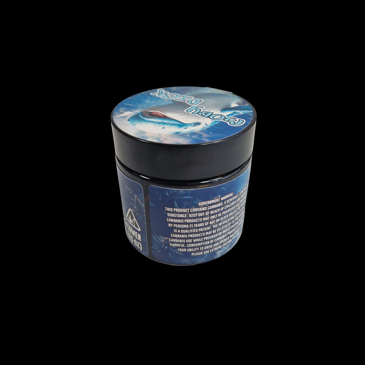 Designtes Glas 60ml (3,5g) mit Labels - Moby Dick