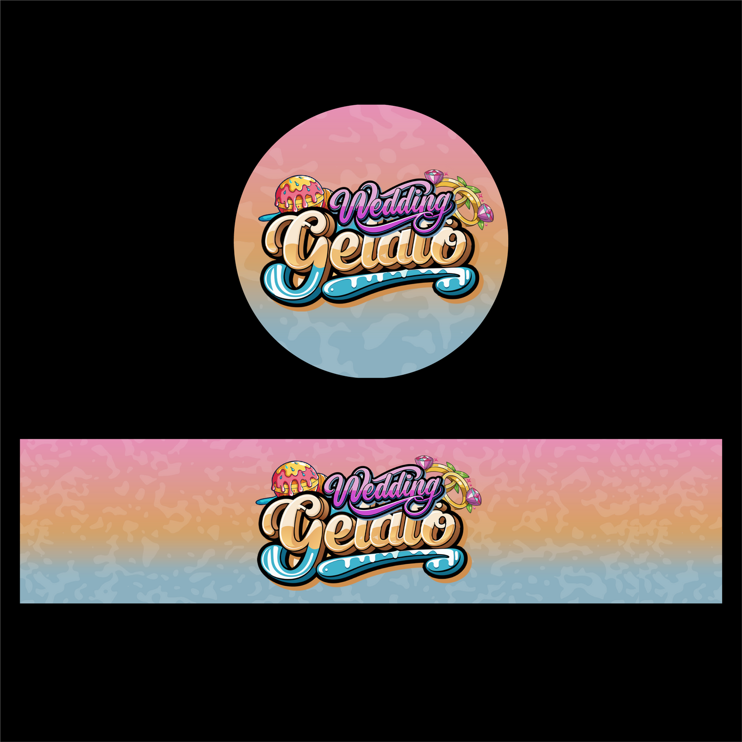 Designte 5ml Miron Gläser mit verschiedenen Designs, buntes Wedding Gelato Design mit Eiscreme.
