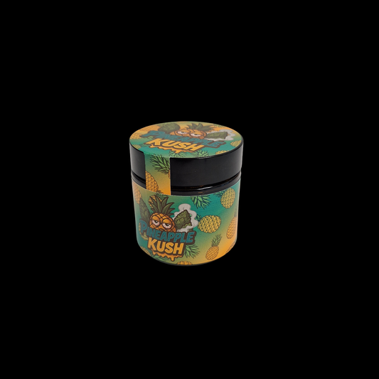 60ml Braunglas, Amber jar, amber jars, 60ml amber jars, verpackung, designtes glas, Pineapple Kush Neu