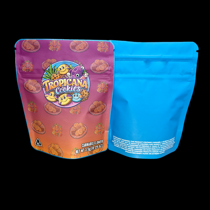 Designed Mylar Bags - Tropicana Cookies Purple