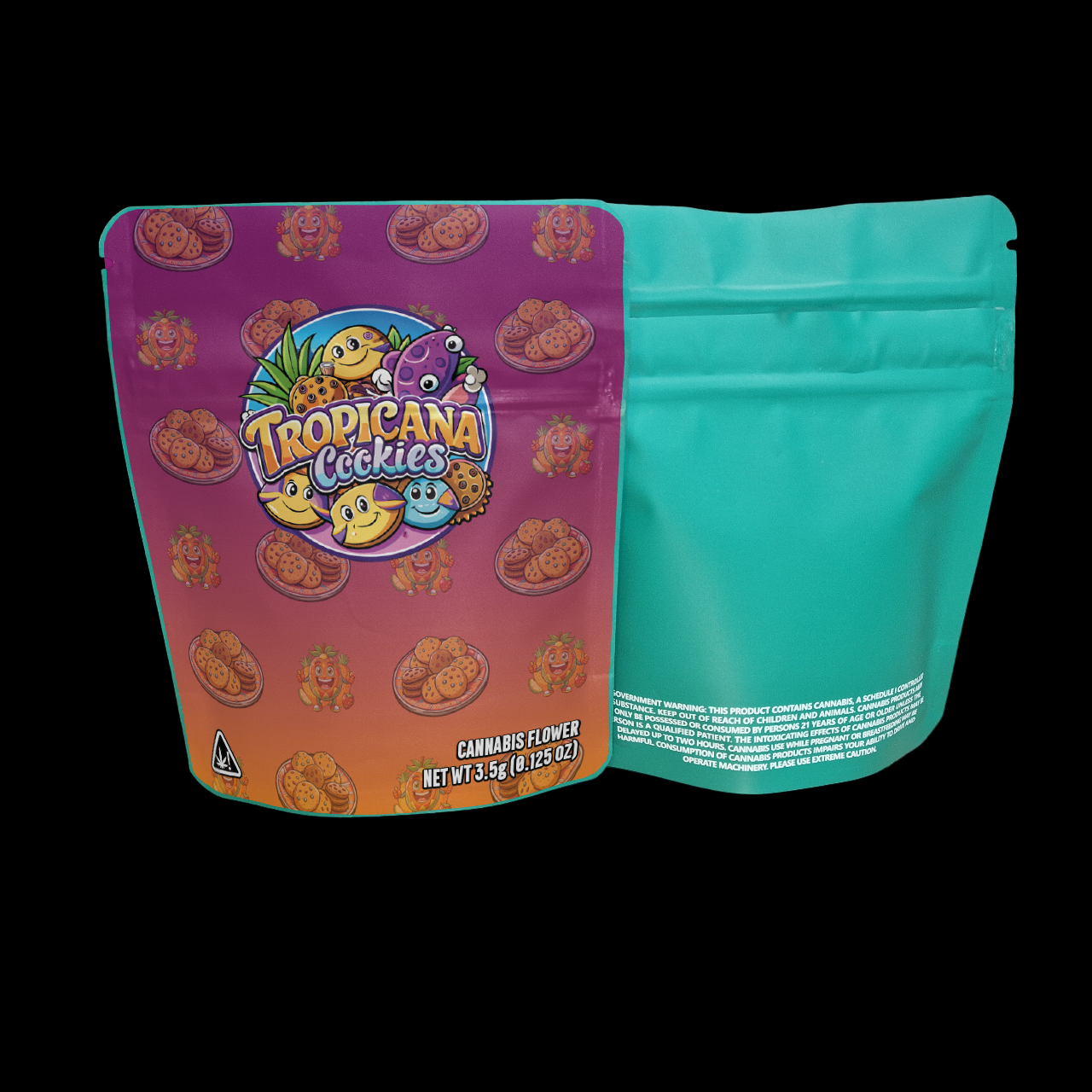 Designed Mylar Bags - Tropicana Cookies Purple
