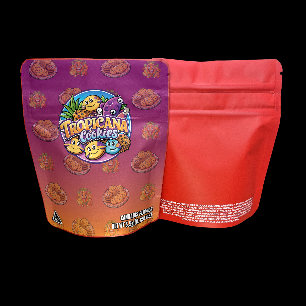 Designed Mylar Bags - Tropicana Cookies Purple