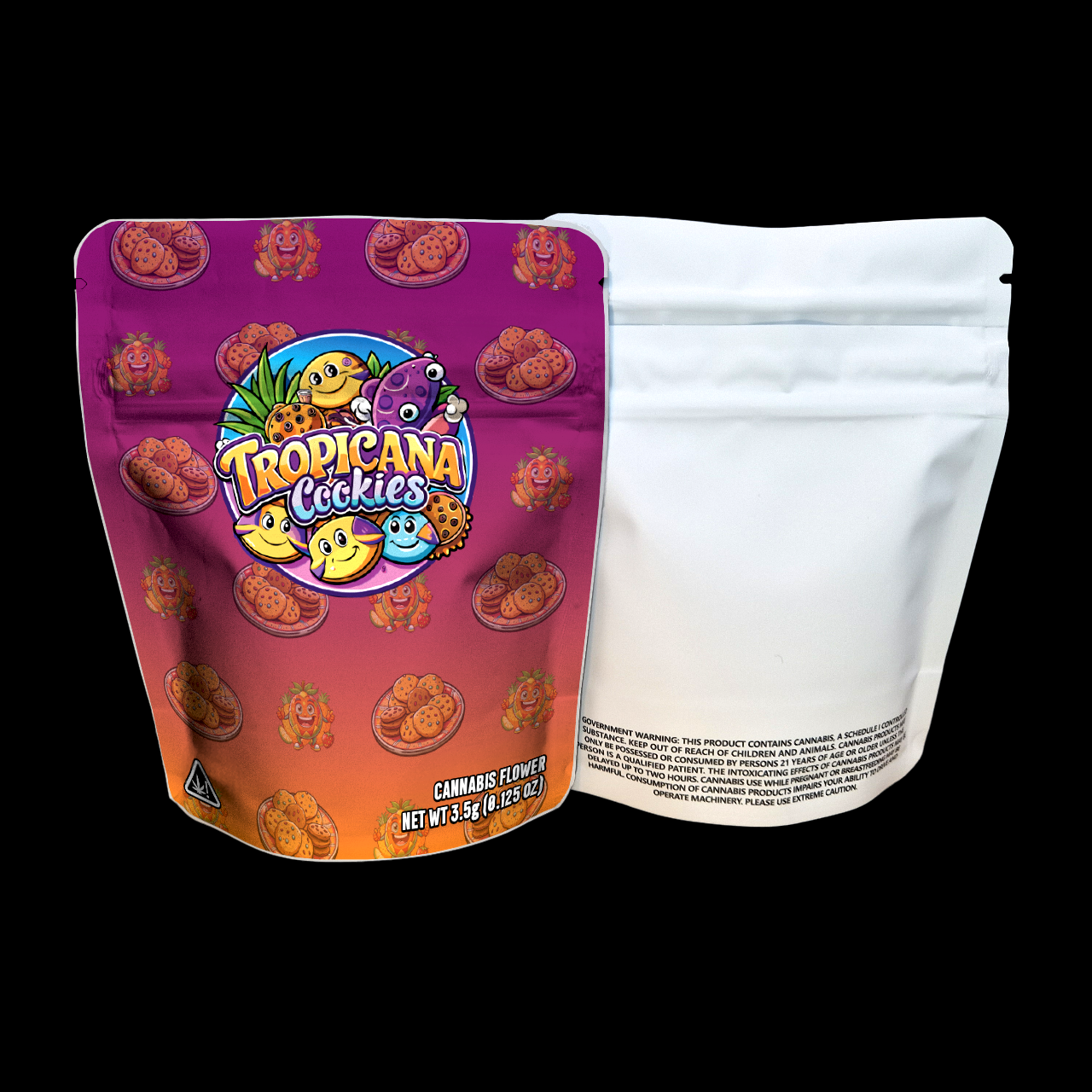 Designed Mylar Bags - Tropicana Cookies Purple